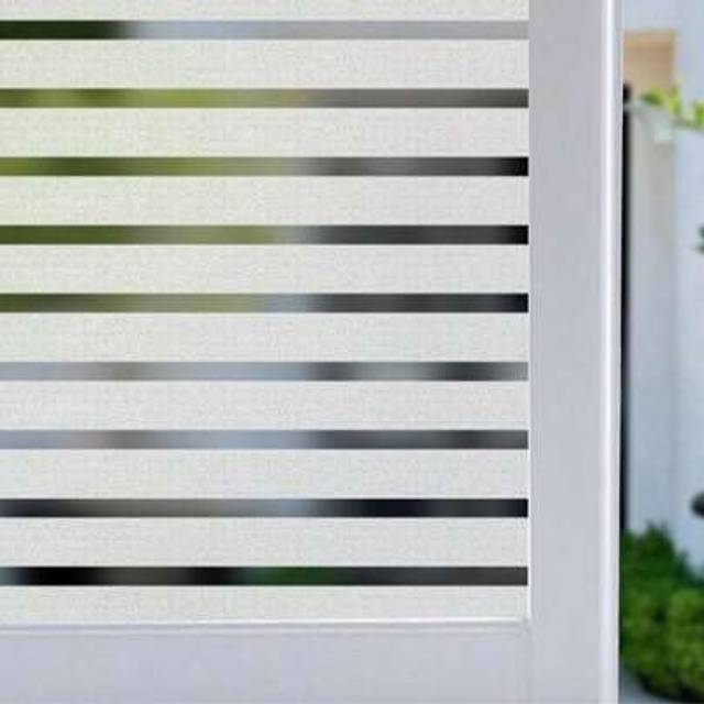 SHEIN 1 Roll 1 Roll Frosted Window Film Privacy Window Sticker Non Adhesive Window Vinyl Film Removable Static Cling Window Film UV Protection Striped Patte