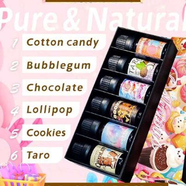 EMBRACEX. 6pcs/1Set 10ML Gourmet Food Dessert Sweet Perfumes Set Delicious Essence Oils Aromatherapy Oils Gift Box Perfume For Women Fragrance Cookies Lollipop