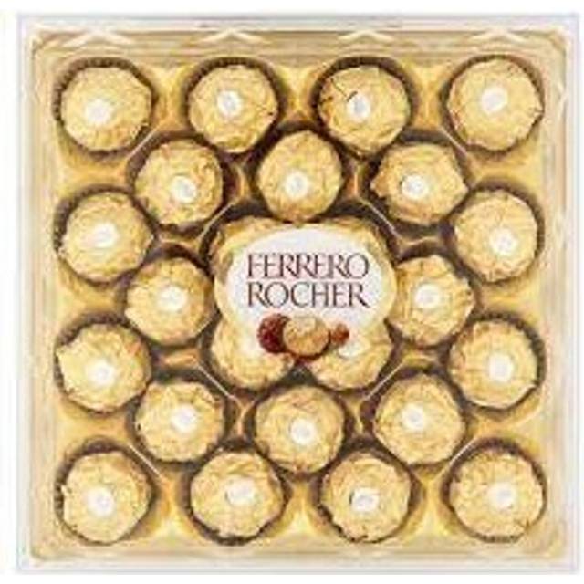 Ferrero Rocher Pralines, Bulk Chocolate Gift Box, Easter Chocolate Hamper, Whole Hazelnut Covered in Milk Chocolate and Nut Croquante, Pack of 6 x 24