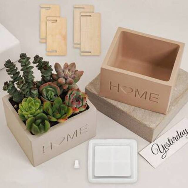 SHEIN Concrete Planters-Rectangular Flower Pot & Candle Holder Silicone Mold,Home Decor,Room Decor,Wedding Decor,Table Decor,Handmade Aromatherapy Candle Ja