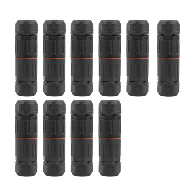 10PCS 2 Pin Screw Crimping Terminal Connector Straight Industrial Outdoor IP68 Waterproof Insulation