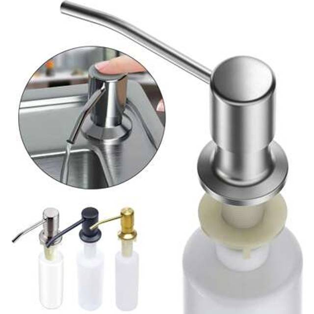 SHEIN Stainless Steel Kitchen Sink Soap Dispenser With Bottle Bathroom Soap Lotion Detergent Liquid Hand Press Pumps Dispensers