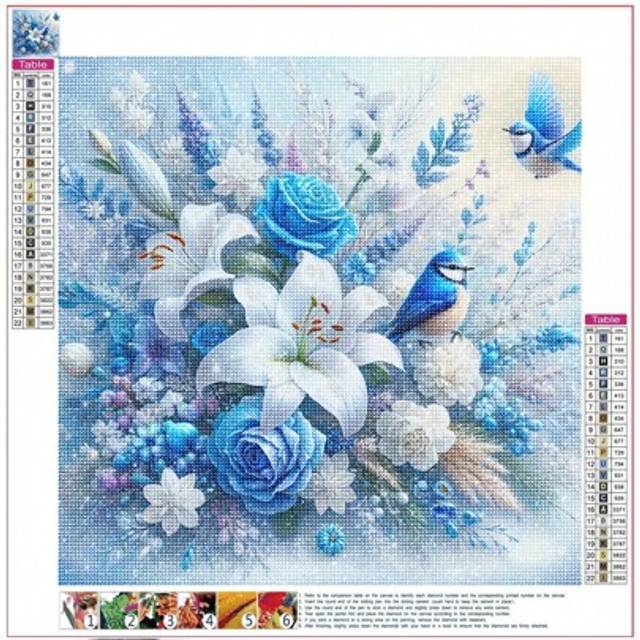 SHEIN 3D Lily Flower Diamond Painting Kit - Circular Gem Home & Garden Decoration, Ideal Gift For Bedroom And Living Room
