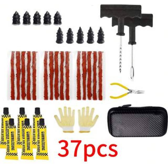 SHEIN &#34;37-Piece Universal Tire Repair Kit â Emergency Puncture Plug & Patch Tool Set For Cars, Motorcycles, SUVs â Includes Rubber Strips, Insertion Too