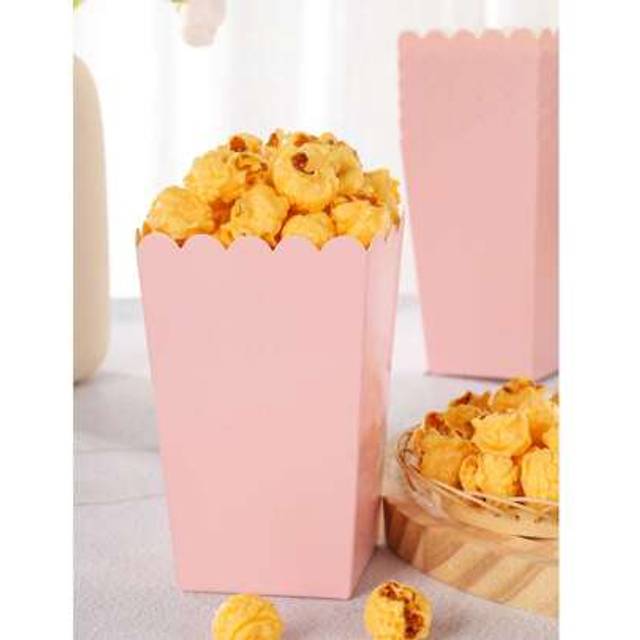 SHEIN 10/24pcs Pink Food Boxes, French Fries Boxes, Popcorn Cups, Popcorn Buckets, Birthday Party Decorations & Movie Night Snack Boxes, Suitable For Lunchb