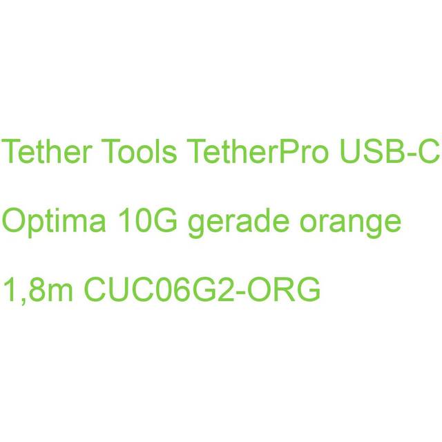 TetherTools TetherPro Optima 10G USB-C to USB-C Straight to Straight 6ft (1.8m) - High-Visibility Or