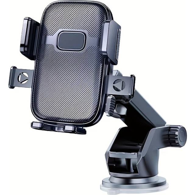 TEMU Triple Locking Upgrade Powerful Suction Car Phone Holder, One-handed Operation, 360° Horizontal & Vertical Viewing, Stable & Secure, Universal For Dashboard & Desk Use, Perfect Gift For Holiday