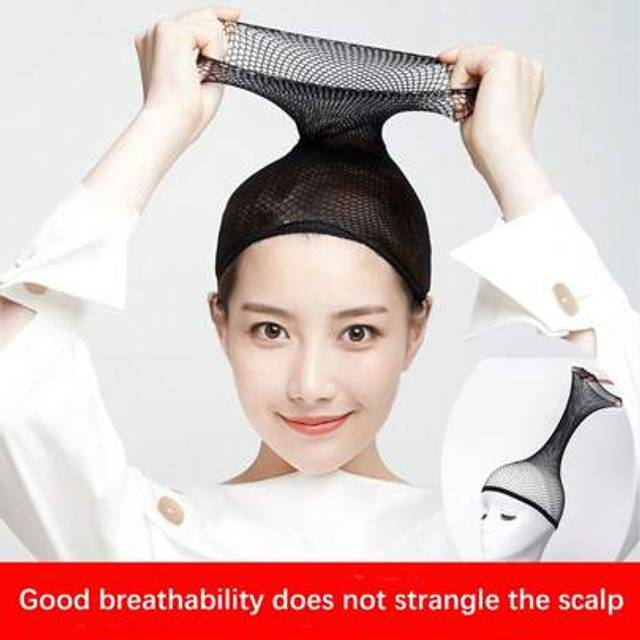 SHEIN 5pcs New Type Of Elastic Elastic Hair Net Nylon Hair Net Better Wrap Hair Fashion Net Braided Wig Hat Ladies Wig Better Wrap Hair