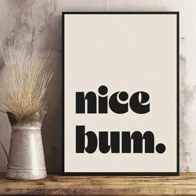 SHEIN 1pc Canvas Poster, Nice Bum Poster Wall Art For Living Room, Wall Decor For Bedroom, Home Decor Room Decor, Frameless Gifts Birthday Graduation