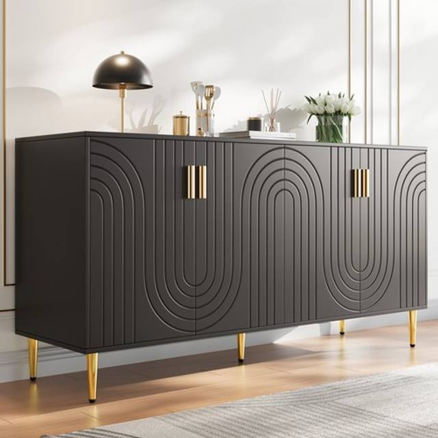 Modern sideboard kitchen storage cabinetcupboard home living room bedroom black