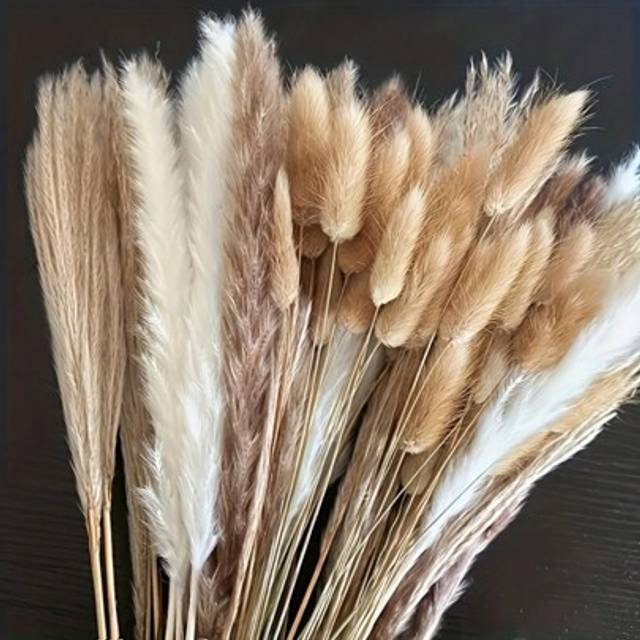 SHEIN 80pcs Premium Pampas Grass Decor - Natural Dried Rattan Flowers For Home, Event Decor, Wedding Centerpieces, Festive Seasons (, Easter, Thanksgiving),