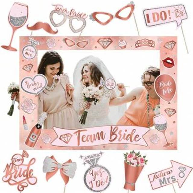 SHEIN Bridal Shower Photobooth Props, Bachelorette Party Photo Booth Decorations, Funny Wedding Decor Photo Frame For Self-Portrait