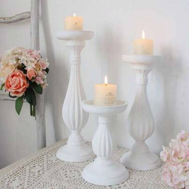 SHEIN White Vintage Handmade Wooden Simple Versatile Rustic Succulent Stand Candle Holder Home Decor, Suitable For Homestay, Dining Table E-I-D