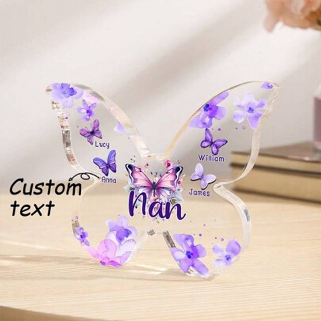 SHEIN 1pc Butterfly Acrylic Ornaments,Mother&#39;s DAY Gift, Present For Mom From Daughter And Son, Suitable For Birthday, Mother&#39;s Day, Christmas, Thanksgiving