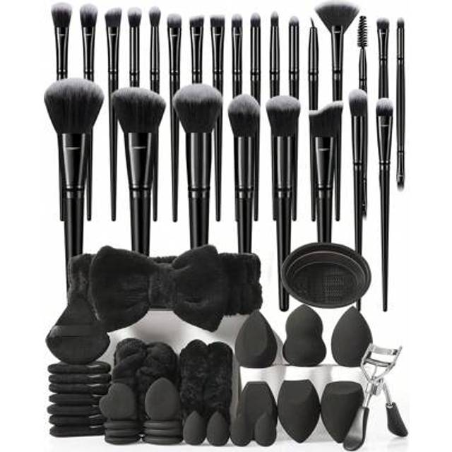 SHEIN 56/46/44/31/18pcs Makeup Brush Set Full Kit Includes 25 Makeup Brushes, Powder Brush, Blush Brush, Highlighter Brush, Eyeshadow Brush, Lash Comb, Eyel