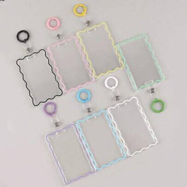 SHEIN 2Pcs And 1pc Key Ring Transparent Creative Acrylic Student Campus Card Meal Card Protective Cover Key Ring Lightweight Keychain Pendant Office Supplie