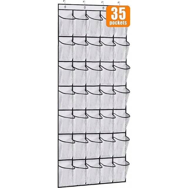 SHEIN Door Hanging Shoe Organizer - Sturdy Oxford Fabric, 6-35 Pockets, Large Capacity Shoe Rack, Space Saving Closet Storage, Mesh Back, Gift Idea