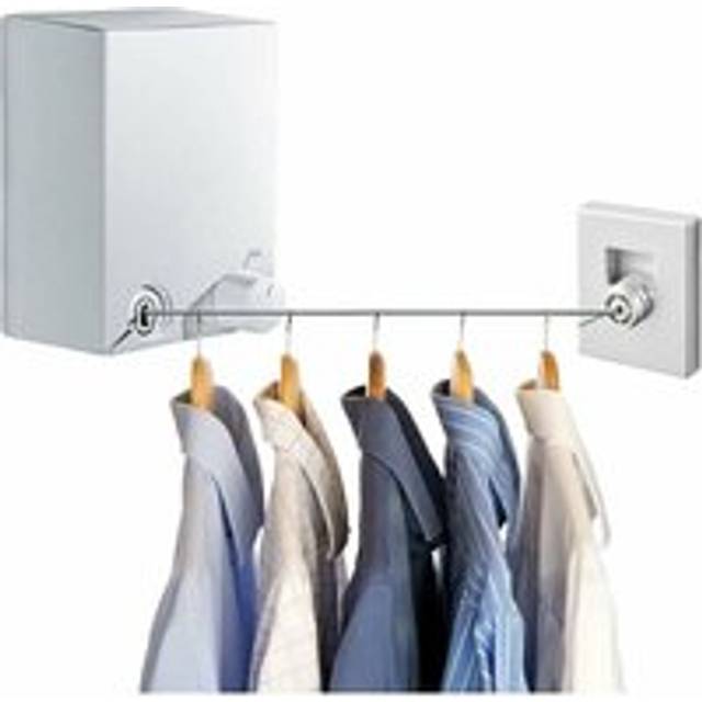 Eliauk - Retractable Clothesline, Stainless Steel Expandable Washing Line, Portable Washing Line Drying Rack 4.2m Adjustable Wire, Punch and Wall