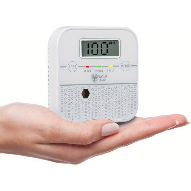 TEMU Carbon Monoxide Alarm Co Detector Battery Sealed 10 Year Life Portable Mini Carbon Monoxide Monitor With Display Test Silence Button For Home, Campervan And More