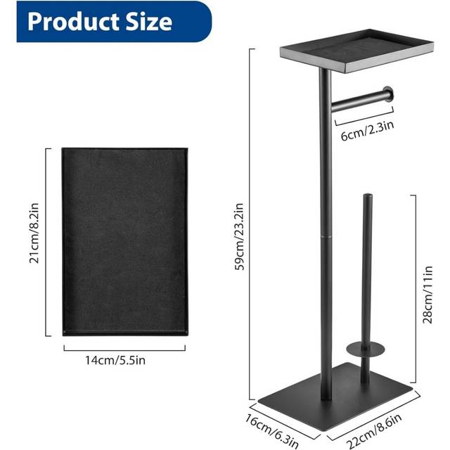 TEMU Paper Holder Stand Toilet Roll Holder Free Standing Black Toilet Paper Holder Stand