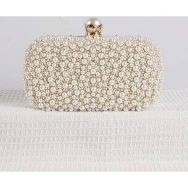 SHEIN Mini Reversible Faux Pearl Beaded Clutch Bag Handbag With Shoulder Strap, Party Bags,Perfect For Party Wedding Prom Dinner/Banquet Matching With Holid