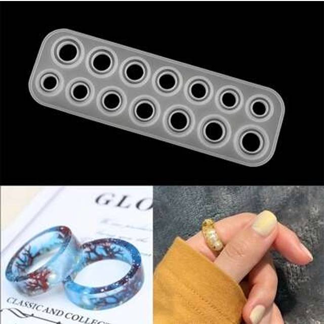 SHEIN Rings Resin Epoxy Molds Mixed Size Silicone Casting Molds Tool For DIY Jewelry Making Findings Supplies Accessories