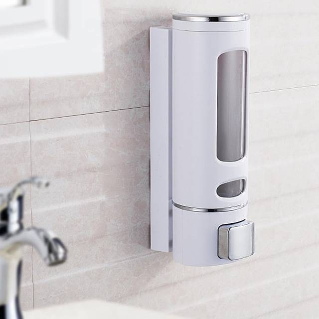 TEMU 400ml Wall-mounted Soap Dispenser Bathroom Shampoo Gel Pump Soap Dispenser Hand Sanitizer Dispenser Wall-mounted Manual Bathroom Shower Gel Shampoo Dispenser