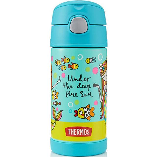 Thermos FUNtainer Thermos för barn med sugrör – sjöjungfru 355 ml