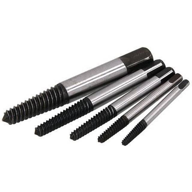 5 piece screw extractor set bolt stud extractor broken damaged screw remover