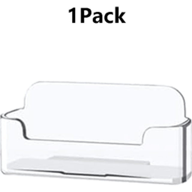 SHEIN 1 Pack Clear Plastic Business Card Holder, Acrylic Name Card Display Stand Fit For 30-40 Cards Back To School