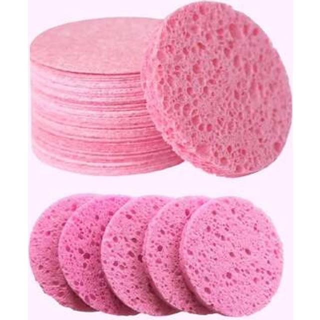 SHEIN 10pcs/20pcs Round Compressed Face Wash Wood Pulp, Reusable Exfoliating Face Wash, Suitable For Family Or Travel, Summer Face Wash Wood Pulp(6cm/2.36in