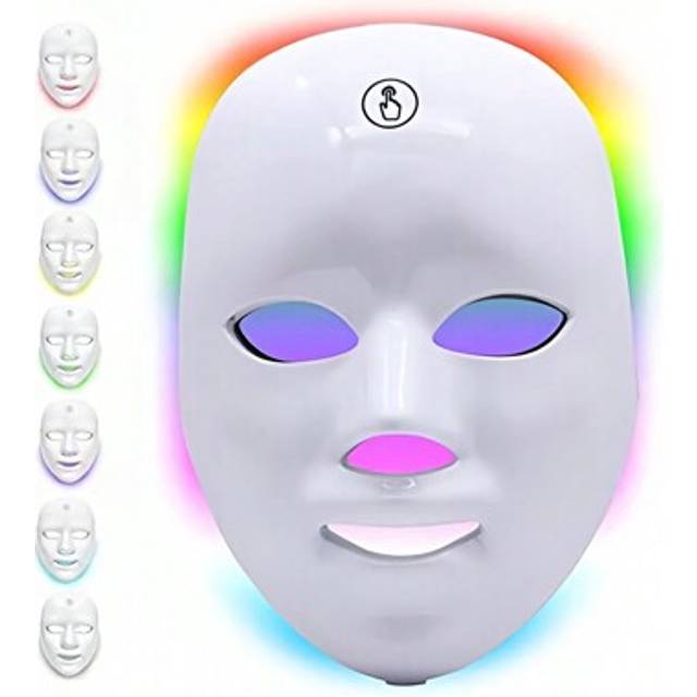 SHEIN 1 PC Red Light Mask For Face, 7-1 Colors Red Light Face Mask, Facial Mask Skincare At Home, Cordless, Portable And Rechargeable