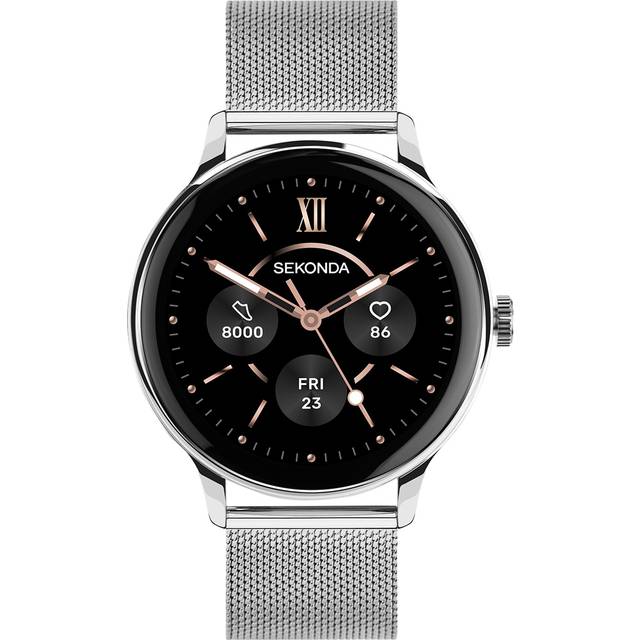 Sekonda Unisex Flex Plus Black Silicone Bracelet with AMOLED Dial Smartwatch, Black, Women