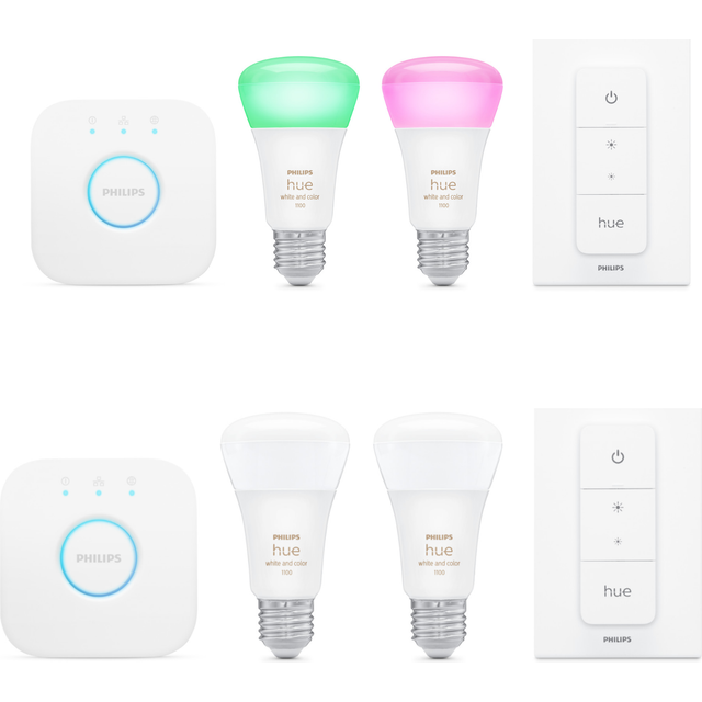 Philips hue colour starter kit e27 hpw22b/a hue bridge bulbs home lighting kit