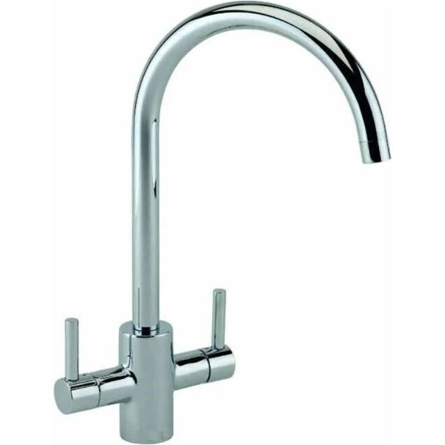 Corso Bathrooms Evolution Polished Chrome Twin Lever Kitchen Mixer - One Size