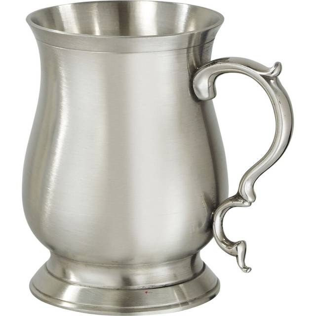Extra Heavy Hand Cast Half Pint Abbey Bell Satin Pewter Tankard