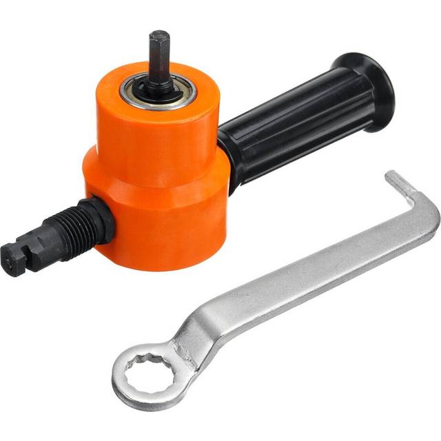 Double Headed Sheet Metal Nibbler Cutter Drill Attachment Cutter with Extra Punch
