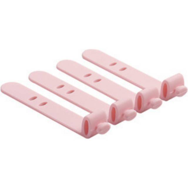 (Pink) 12PCS Earphone Clip Mobile Phone Data Cable Winder Charger Cable Organizer Management Silicone Wire Cord Fixer Holder Wire Belt