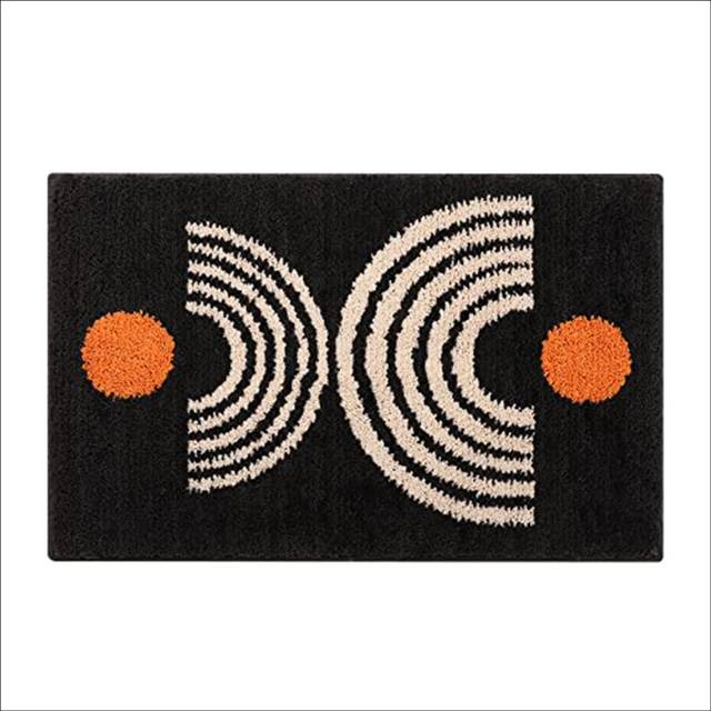Bathroom Carpet, Bathroom Mat, Beige Bathroom Carpet,Dark Gray