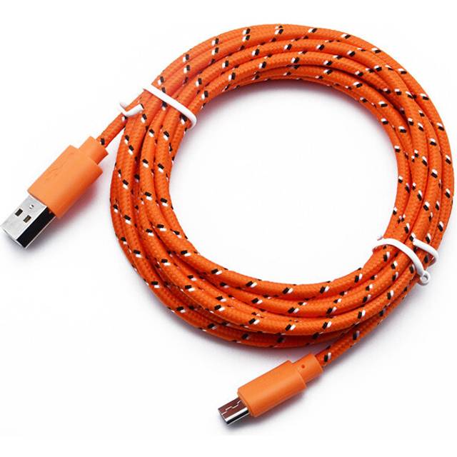 (orange-181) USB Charger Cable ForHTC LG Huawei Xiaomi Android Phone Cables Nylon Braided Micro USB Cable 1m/2m/3m Data Sync