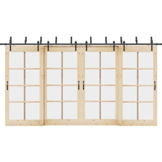 vidaXL Sliding Door Hardware Kit 427 cm Steel Black