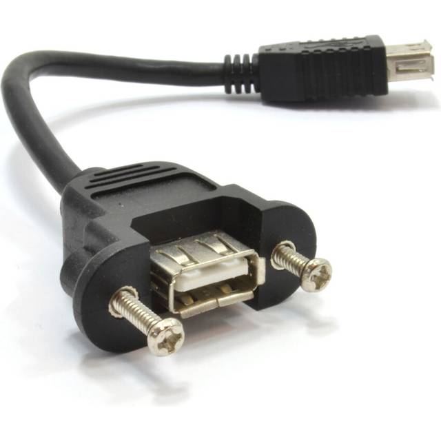kenable USB 2.0 Panel Mount Female A Socket to A Female Cable Adapter 0.15m