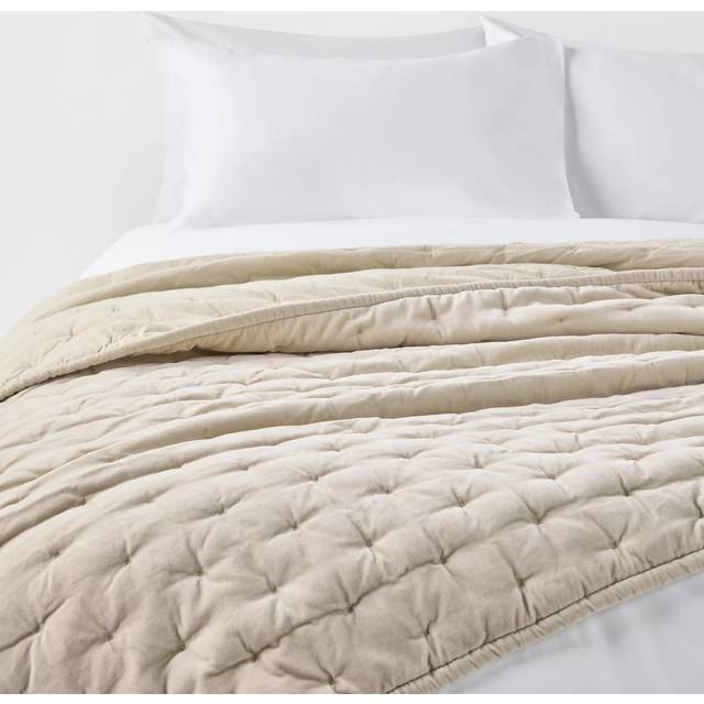 John Lewis Cotton Velvet Quilted Bedspread
