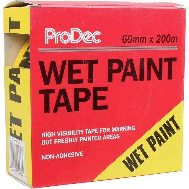 Rodo professional wet paint warning yellow tape 60mm x 200mm non adhesive hi-vis