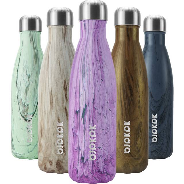 BJPKPK Pink-Wood Graphics Stainless Steel Water Bottles, 17 oz Metal Insulated Kids Water Bottle, Reusable Travel Sports Thermal Water Bottle