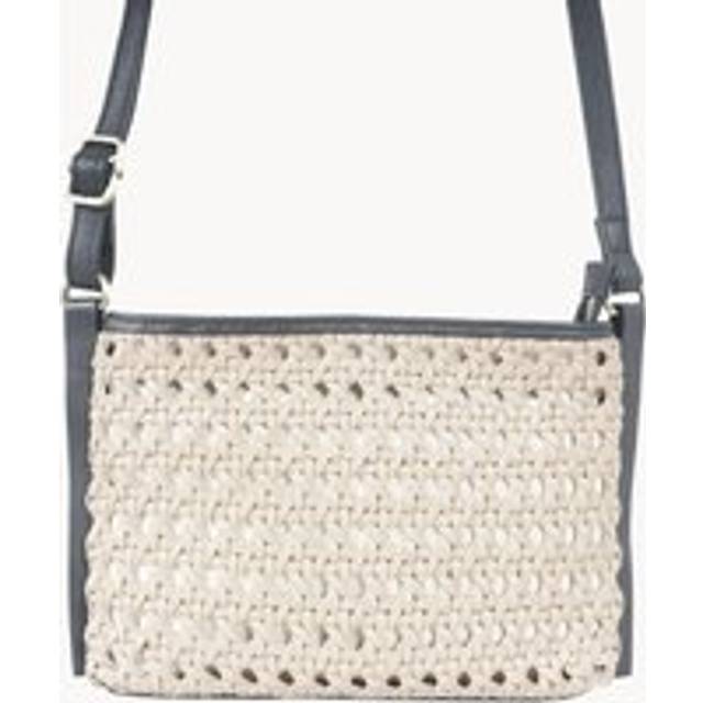 LEATHER LOOM' Real Leather Woven Crossbody Bag - Light Beige - One Size