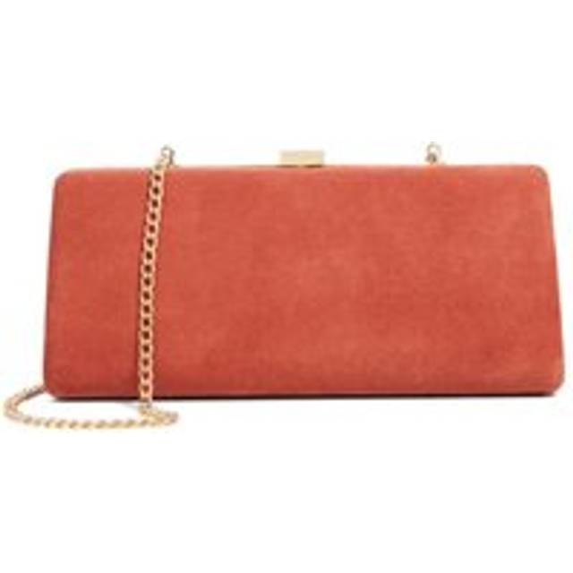 'Belinda' Suede Clutch - Light Pink - One Size
