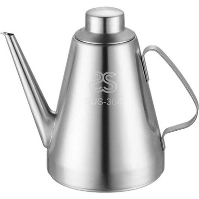 Hemoton Stainless Steel Oil Can Vinegar Pot Bottle Oil Dispenser Edible Oil Container Cruet Pot Kitchen Tools (700ML Middle Size 15CM)