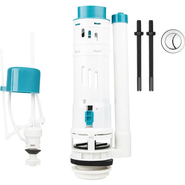 Toilet cistern dual push button flush valve replacement siphon kit 2" uk