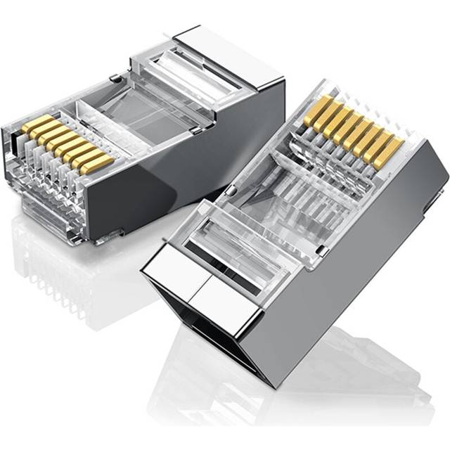 10x rj45 plugs network plug (8p8c) cat6 stp; ugreen/20333